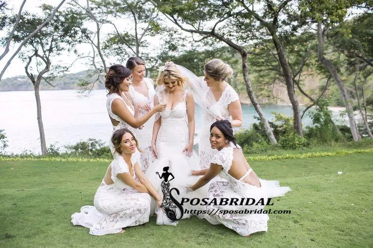 Cheap Long Fulle Lace V-Neck Open Back Tight Elegant Popular Bridesmaid Dresses,WG316