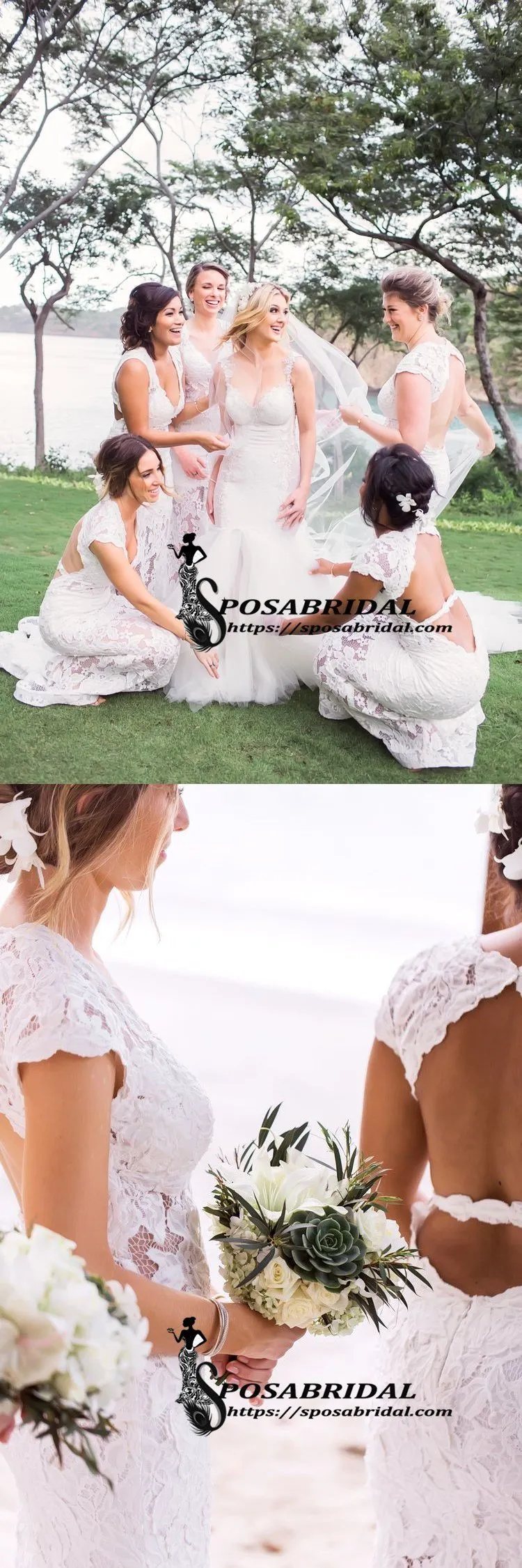 Cheap Long Fulle Lace V-Neck Open Back Tight Elegant Popular Bridesmaid Dresses,WG316