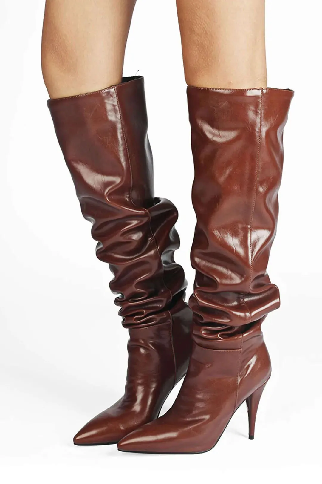 Chelsea - Chic Ruched Design Woman's Knee High Boots