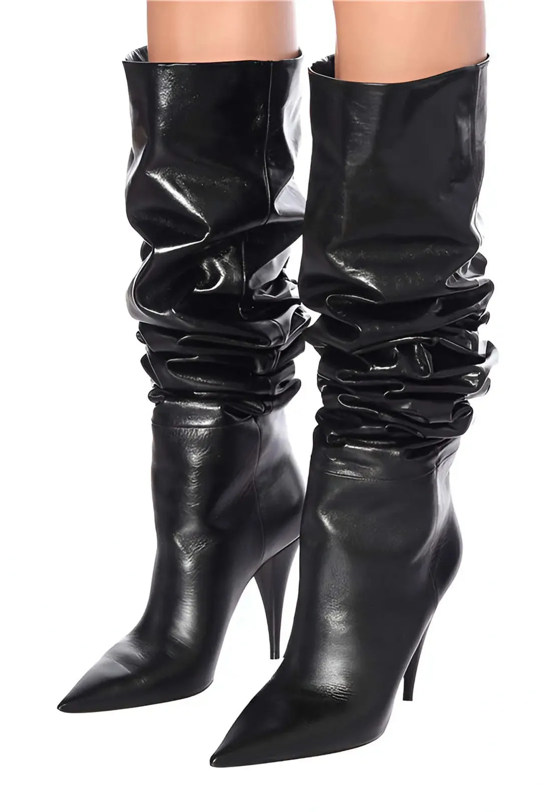 Chelsea - Chic Ruched Design Woman's Knee High Boots