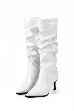Chloe - Stylish Ruched Fit Woman's Knee High Boots