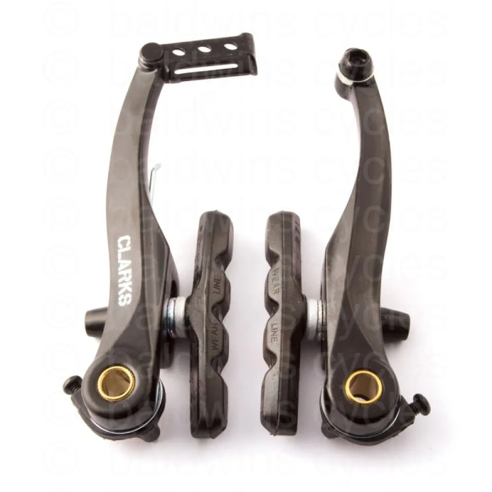 Clarks V-Brakeset F&R in Black inc. Cables, Steel Guide Pipes & Boots