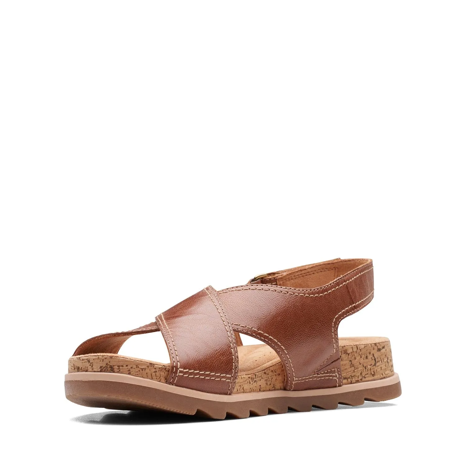 Clarks Yacht Cross - Sandals - Tan Leather - 261721545 - E Width (Wide Fit)