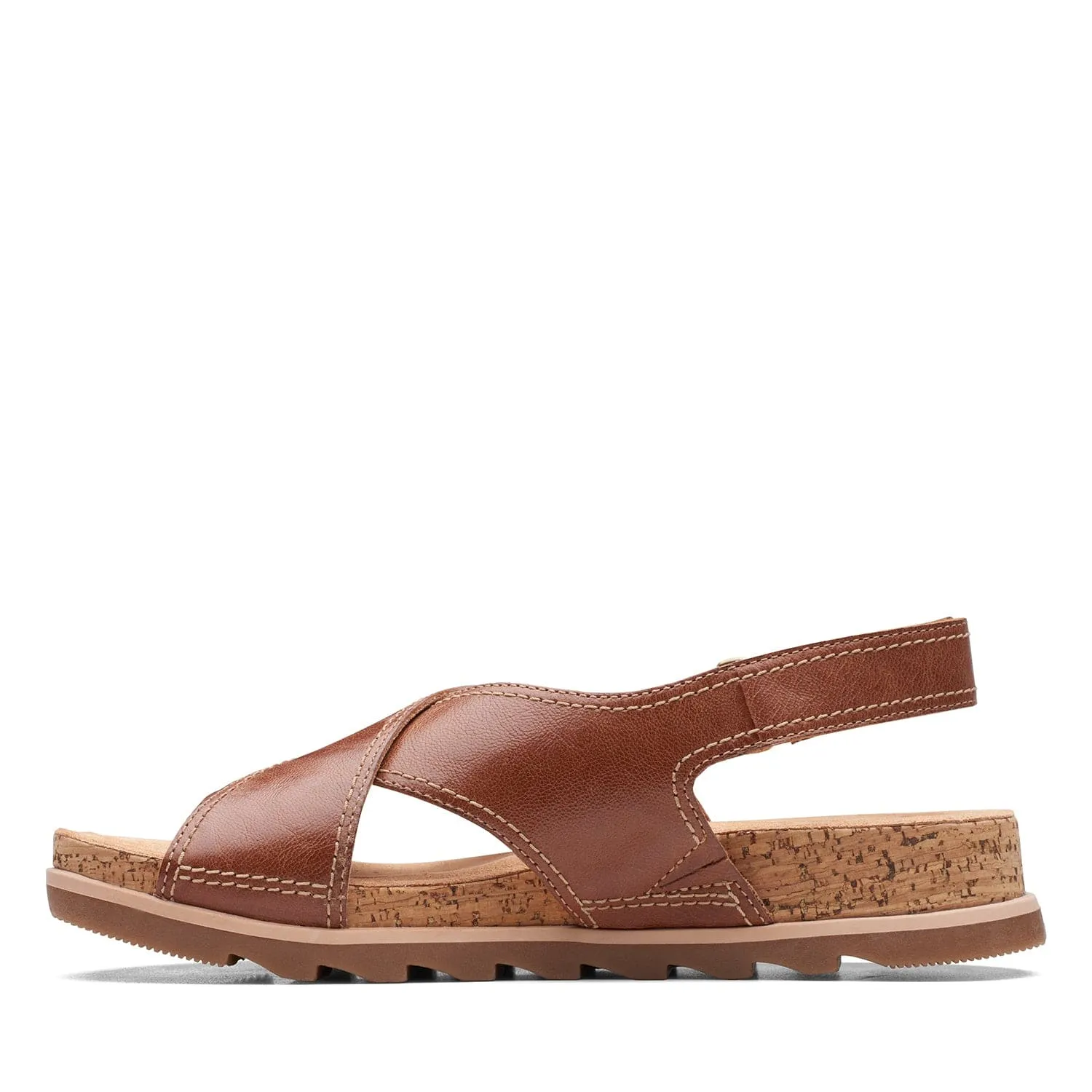 Clarks Yacht Cross - Sandals - Tan Leather - 261721545 - E Width (Wide Fit)