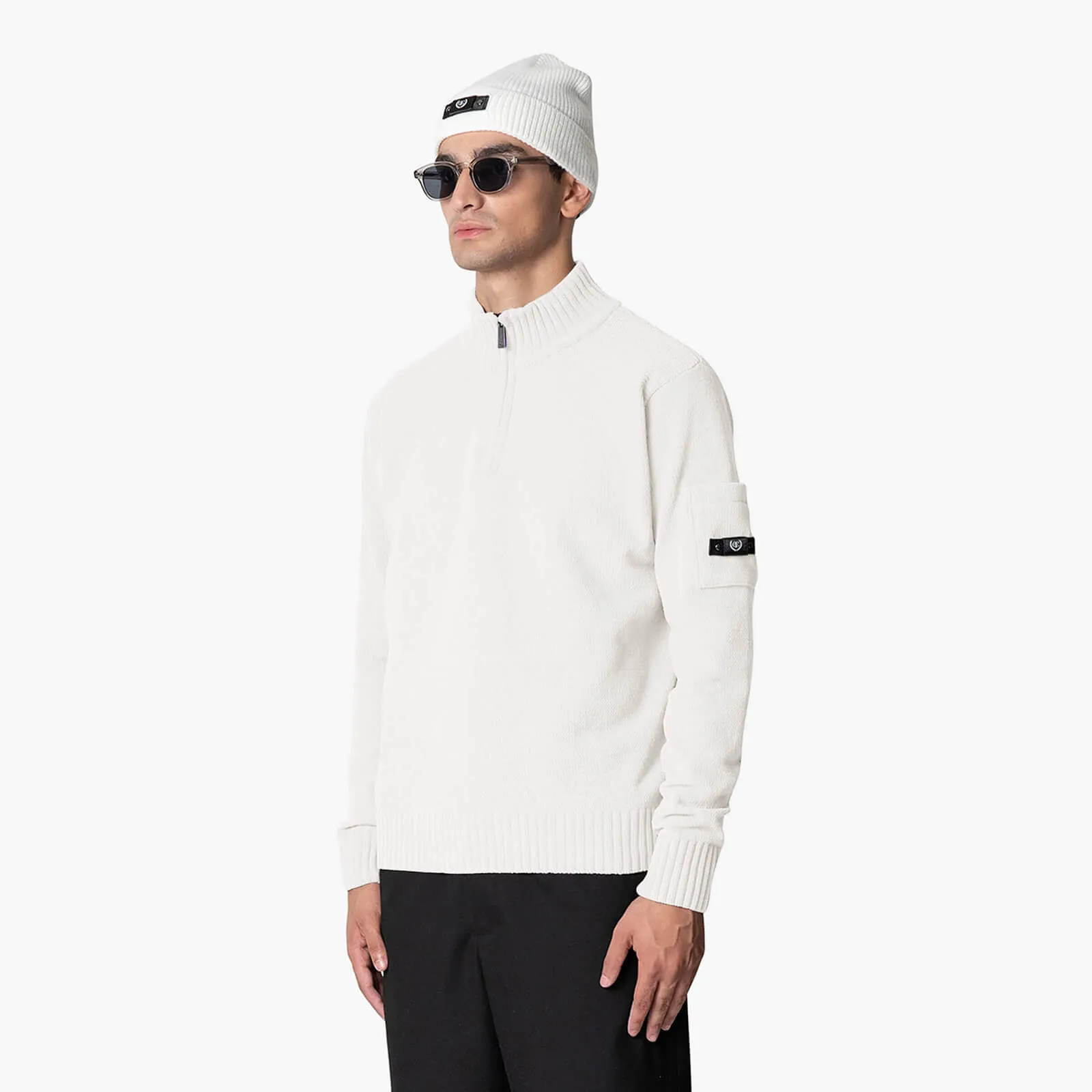 COMBAT KNITTED HALFZIP | ECRU