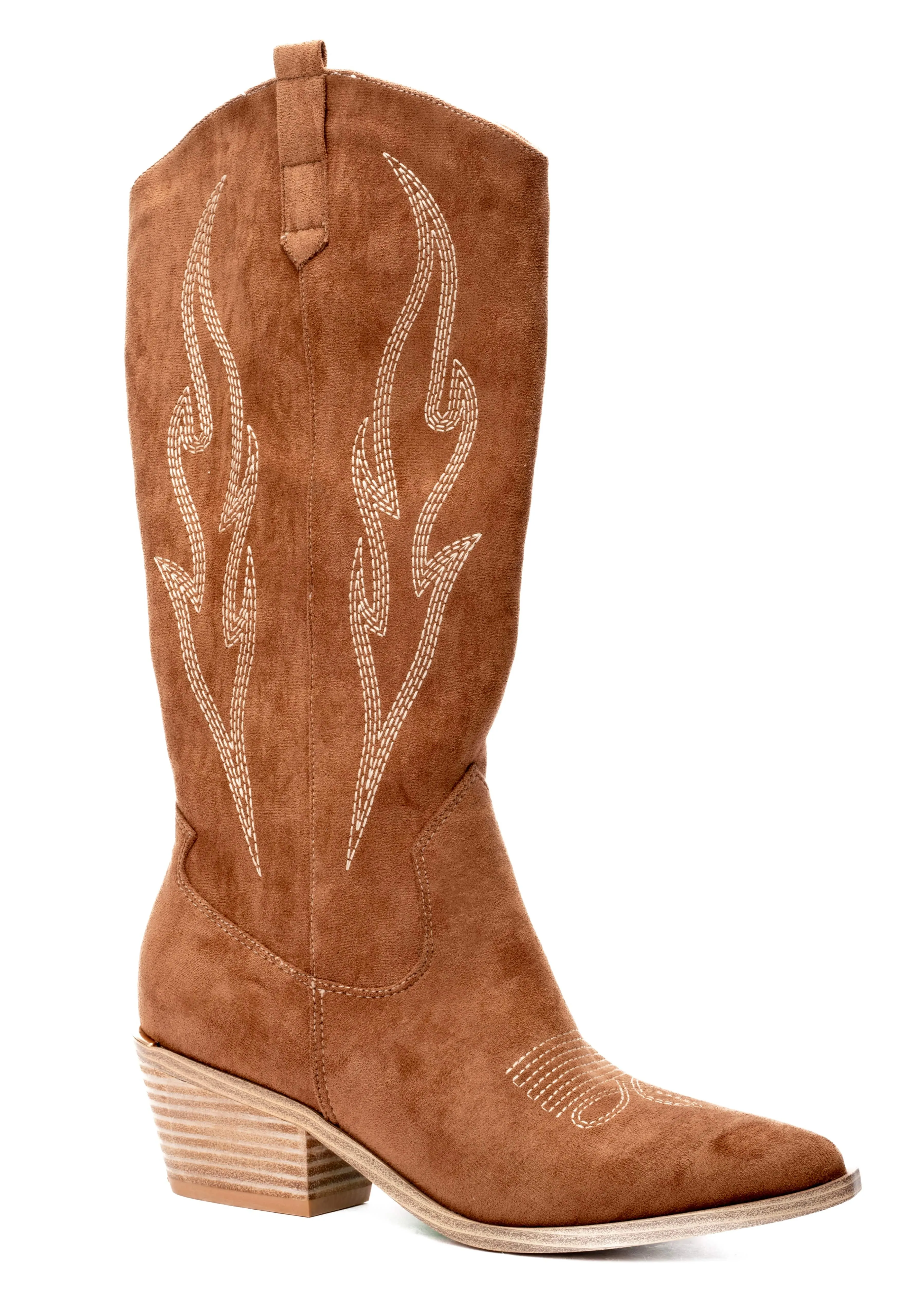 Corkys Headliner Boots In Tobacco Faux Suede