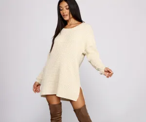 Cozy Knit Stylish Long Sleeve Tunic