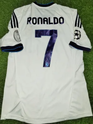 Cristiano Ronaldo Real Madrid 2012 2013 UEFA Home Soccer Jersey Camiseta Shirt M SKU# W41768