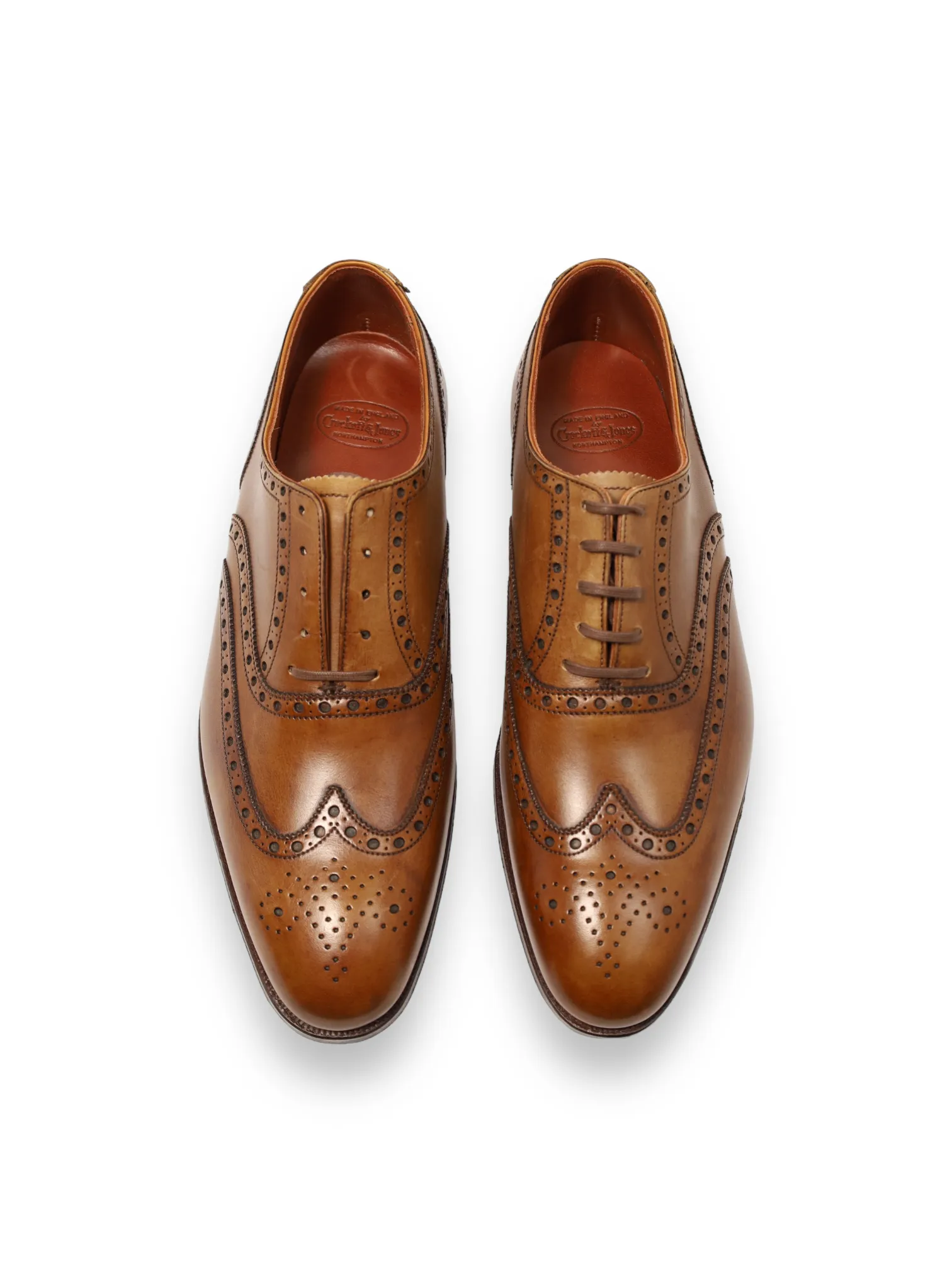 Crockett & Jones Cognac Brown Atherstone Wingtip Derby Lace-ups