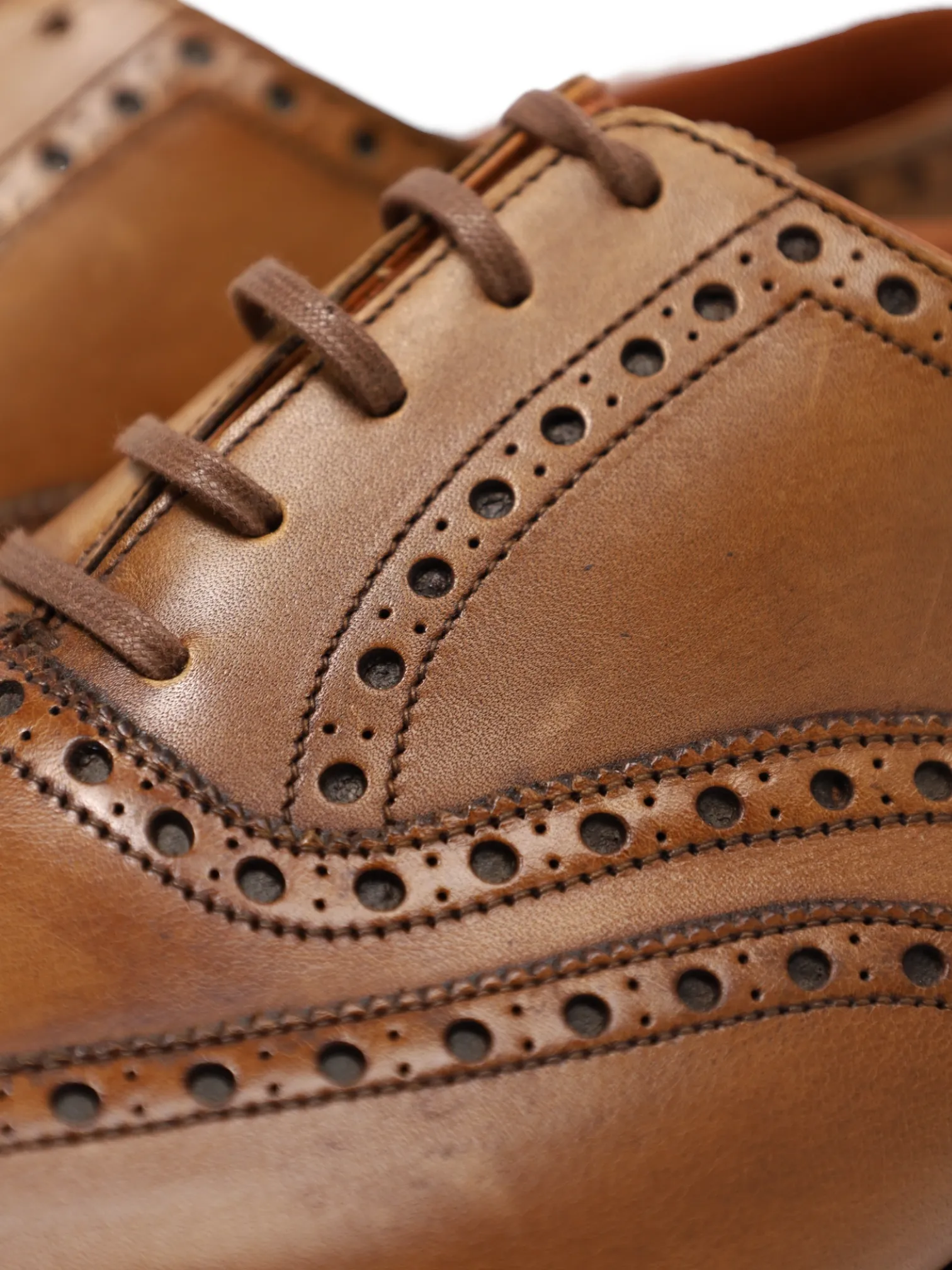 Crockett & Jones Cognac Brown Atherstone Wingtip Derby Lace-ups