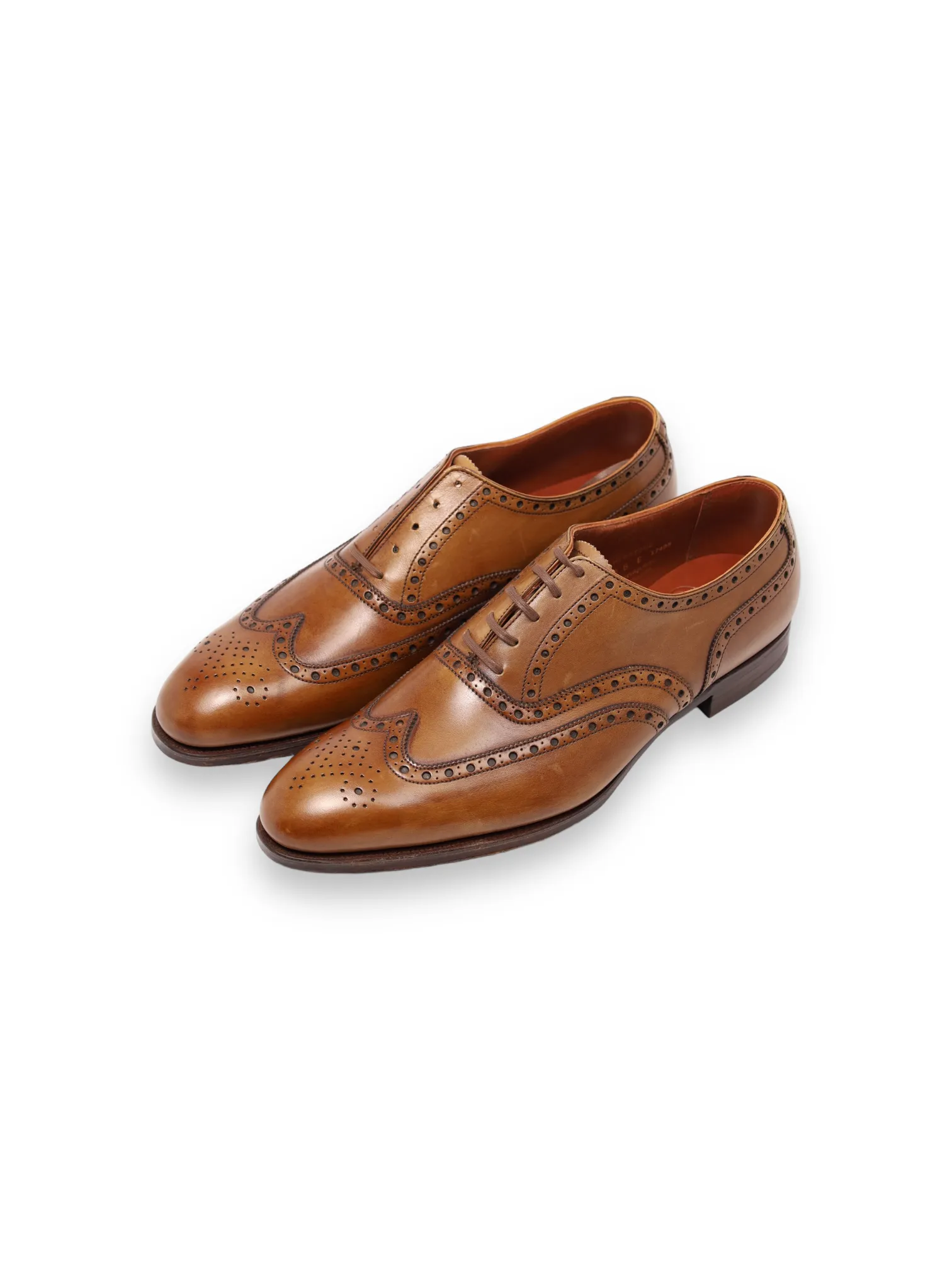 Crockett & Jones Cognac Brown Atherstone Wingtip Derby Lace-ups