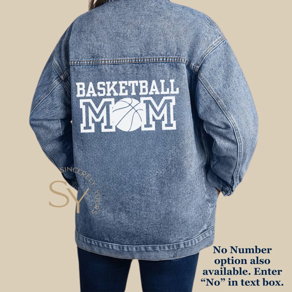 Custom Number Basketball Mom Denim Jacket