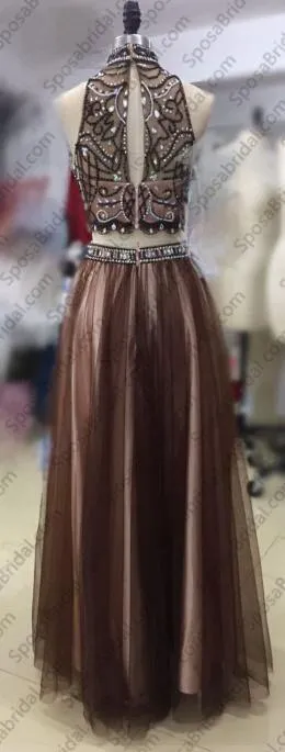 Custom Tulle Two Piece Most Popular Gorgeous Evening Prom Dress, Party gown, PD0321