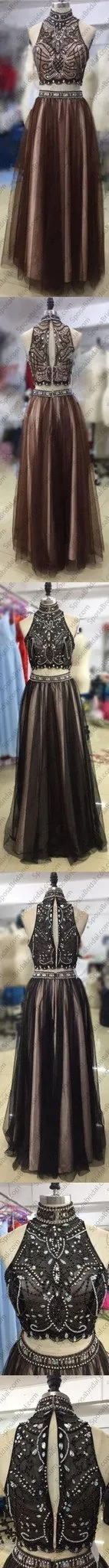 Custom Tulle Two Piece Most Popular Gorgeous Evening Prom Dress, Party gown, PD0321
