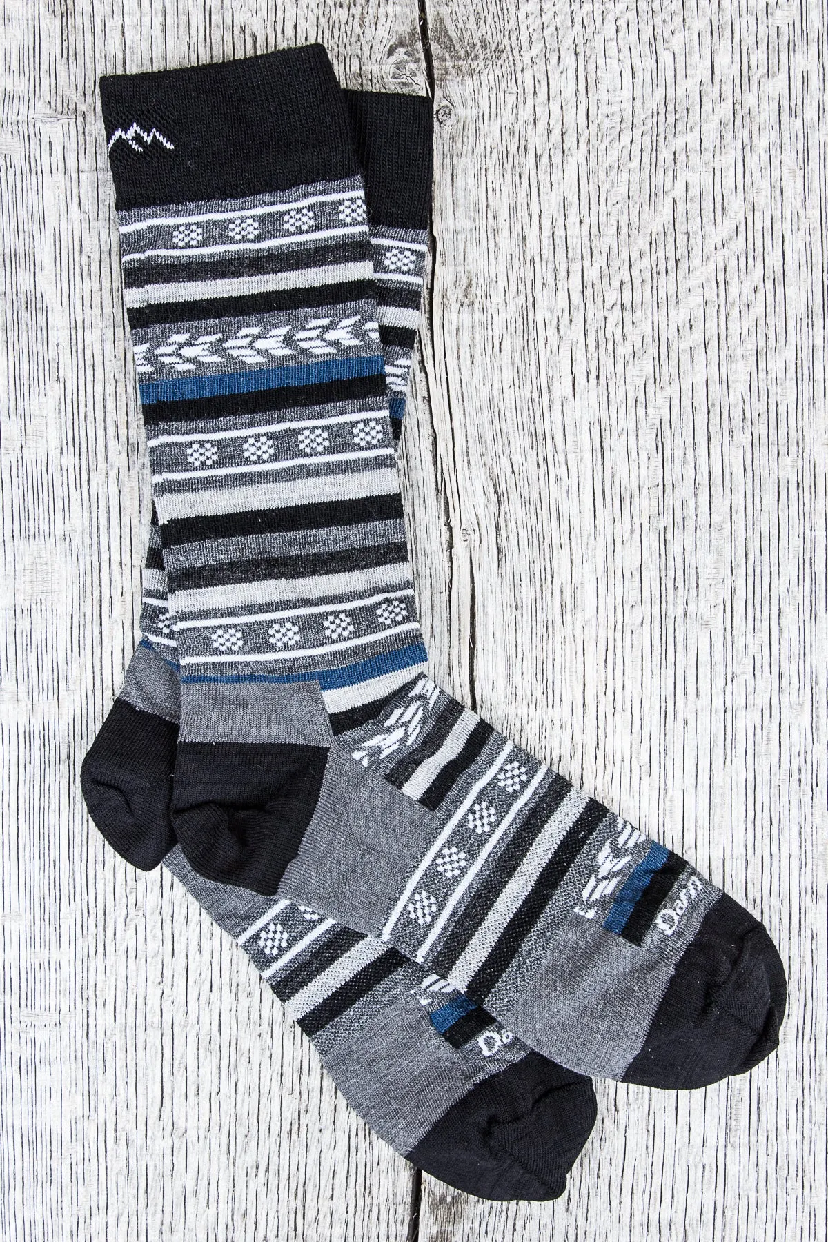 Darn Tough Black Wool Socks Brogue Crew Light