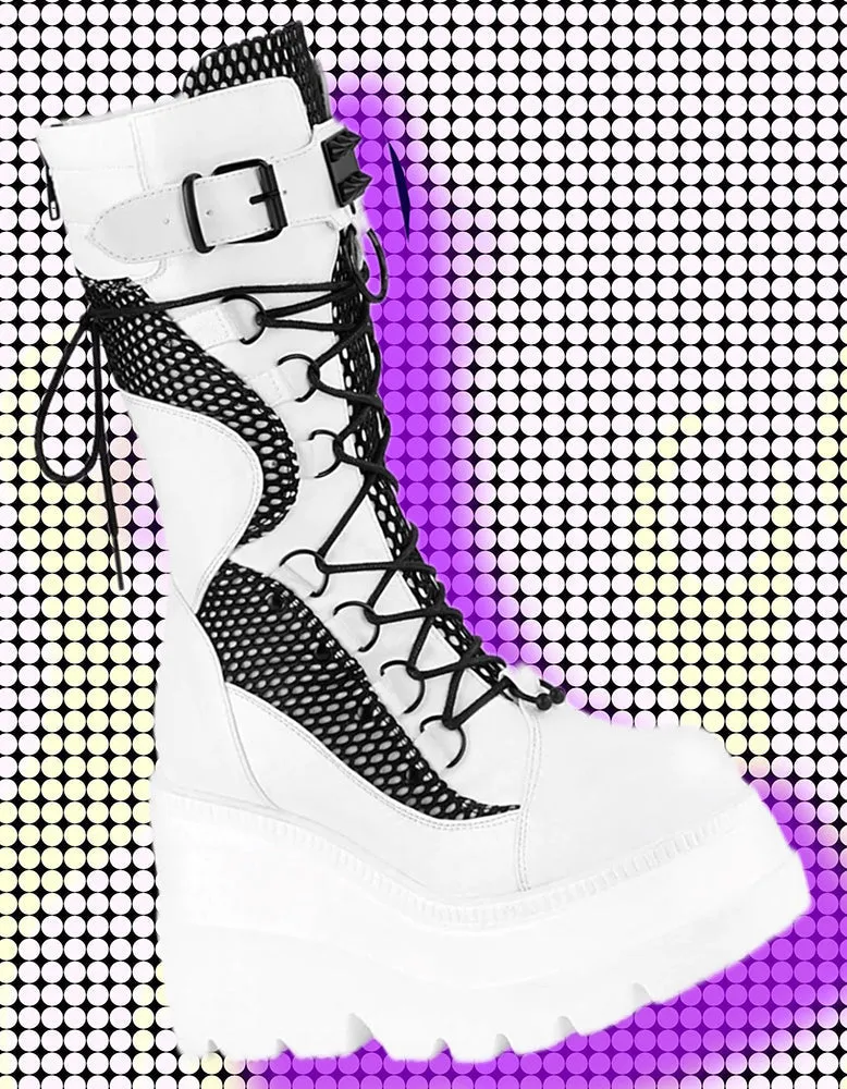 DemoniaCult Shaker 70 Boots White