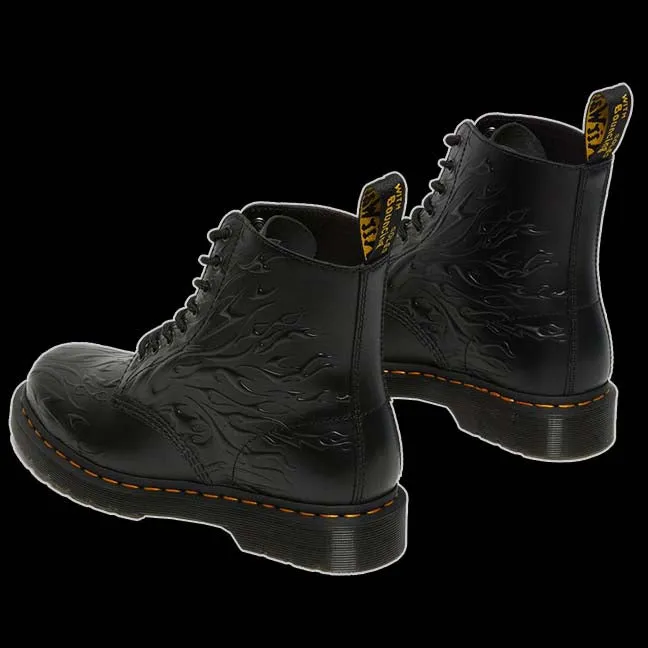 Dr Martens - 8 Eyelet Black Flame Boot
