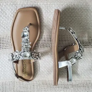 DREAM Flats - Silver Embellished Sandals