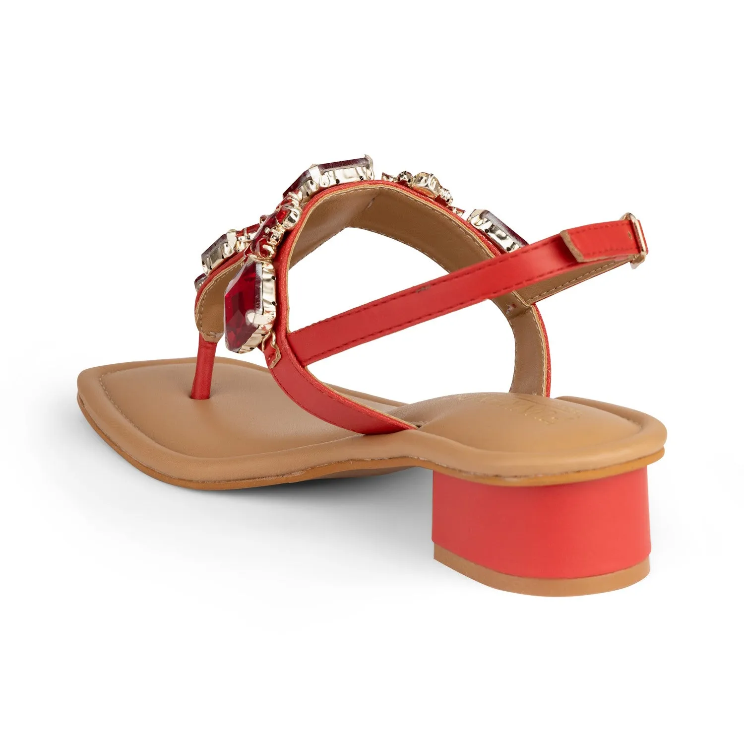 DREAM Heels - Red Embellished Sandals
