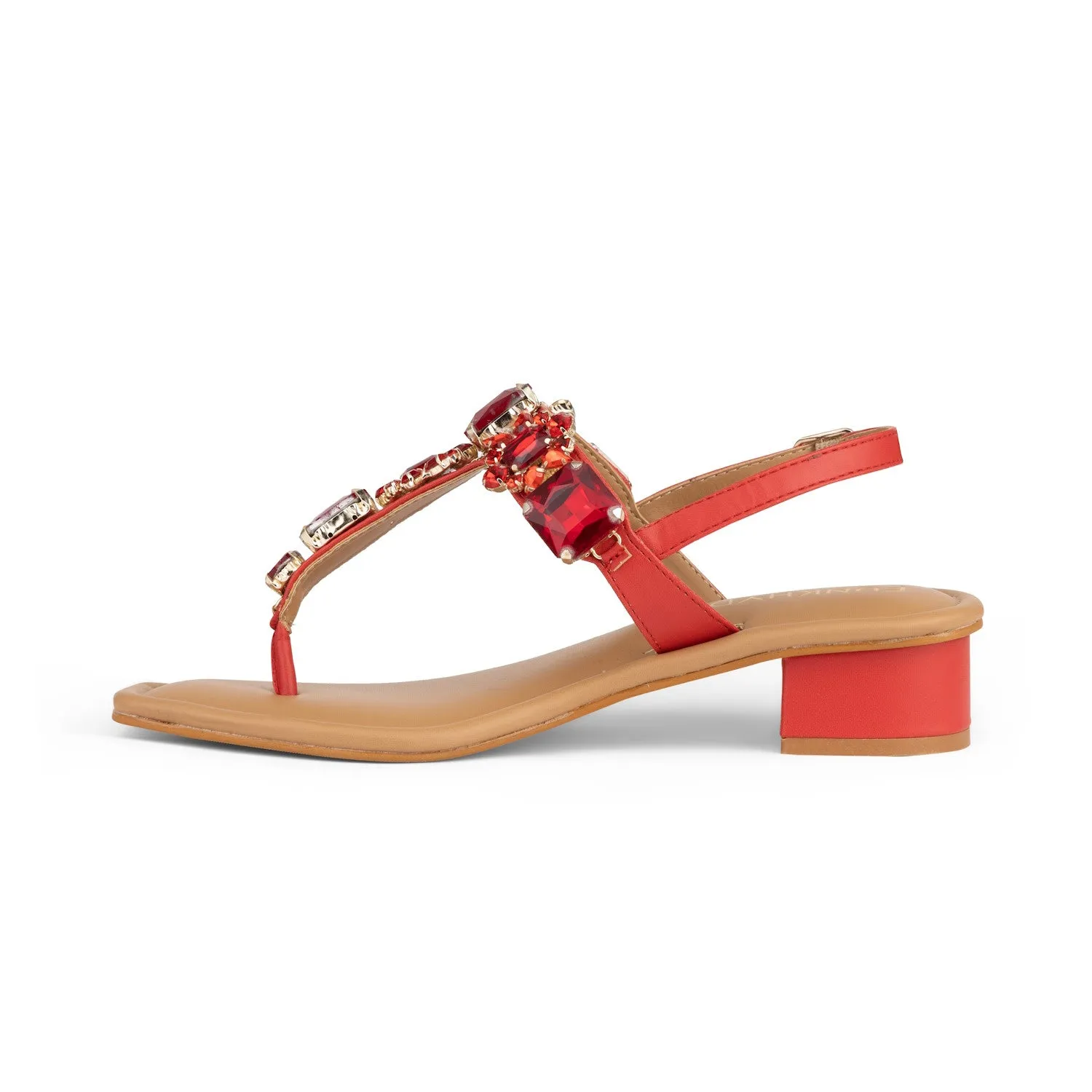 DREAM Heels - Red Embellished Sandals
