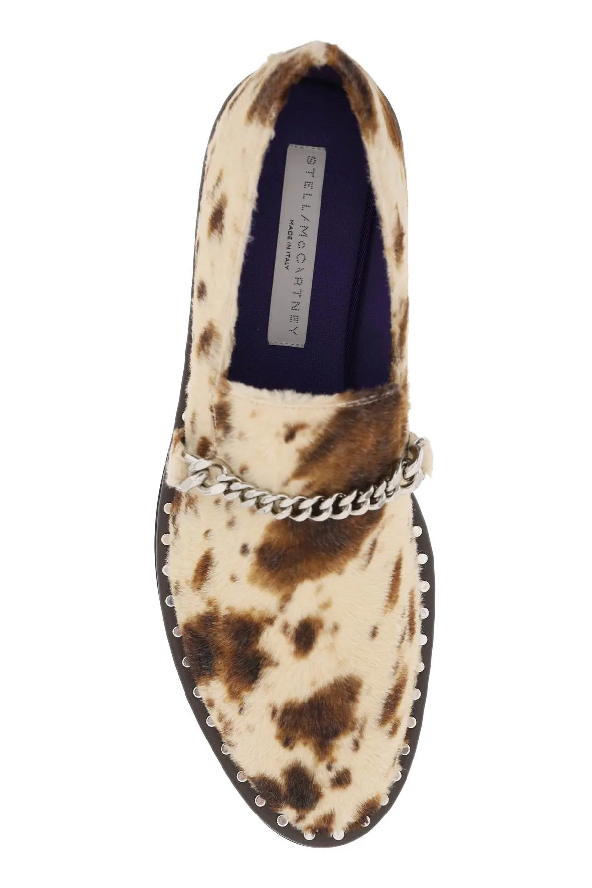 falabella loafers in appaloosa-printed velvet