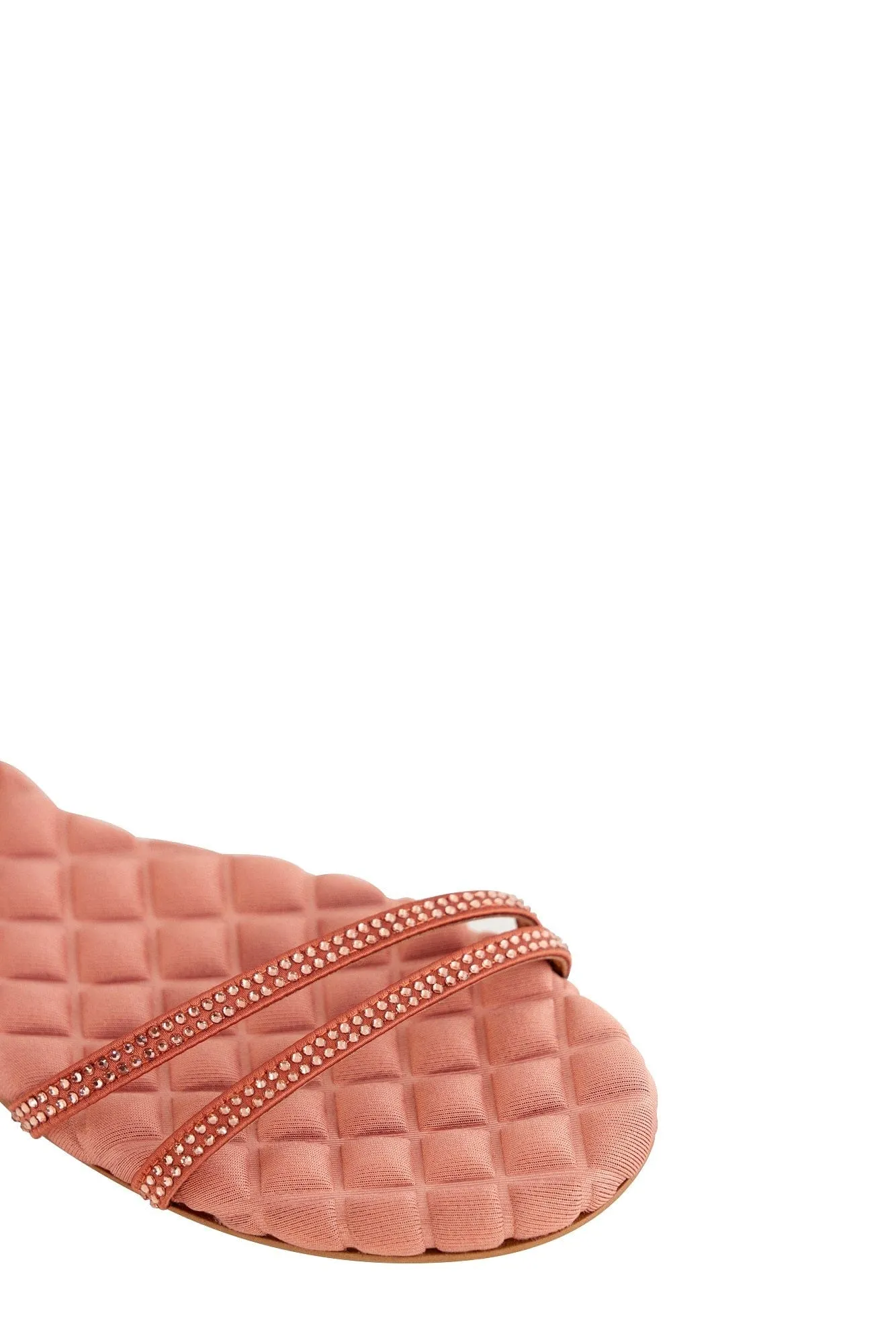 Faye Vegan Cotton Cushioned Sandals | Antique Rose Crystal