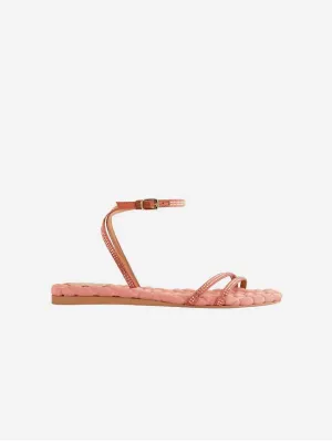 Faye Vegan Cotton Cushioned Sandals | Antique Rose Crystal
