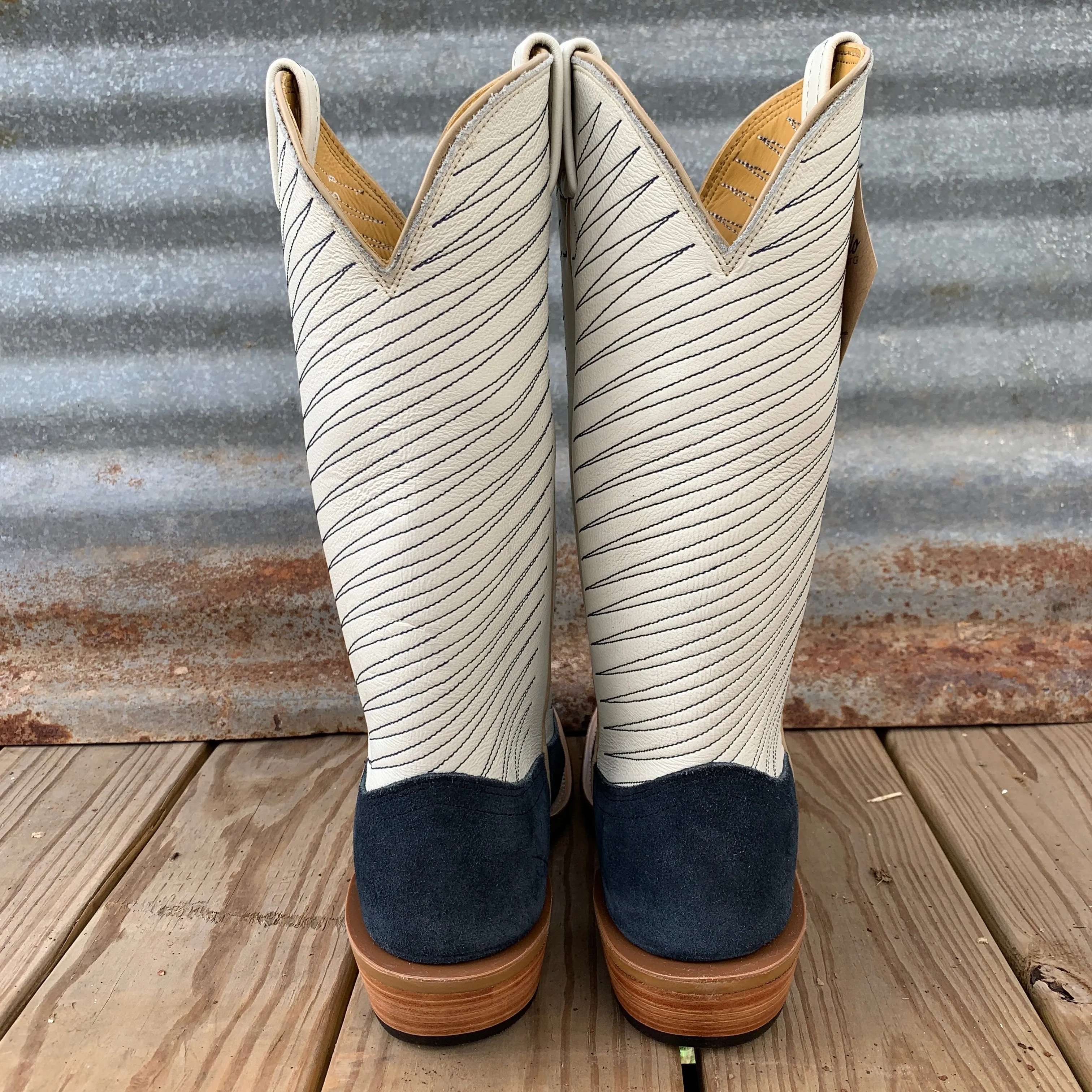 Fenoglio Boot Navy Roughout w/Cream - FB29621343