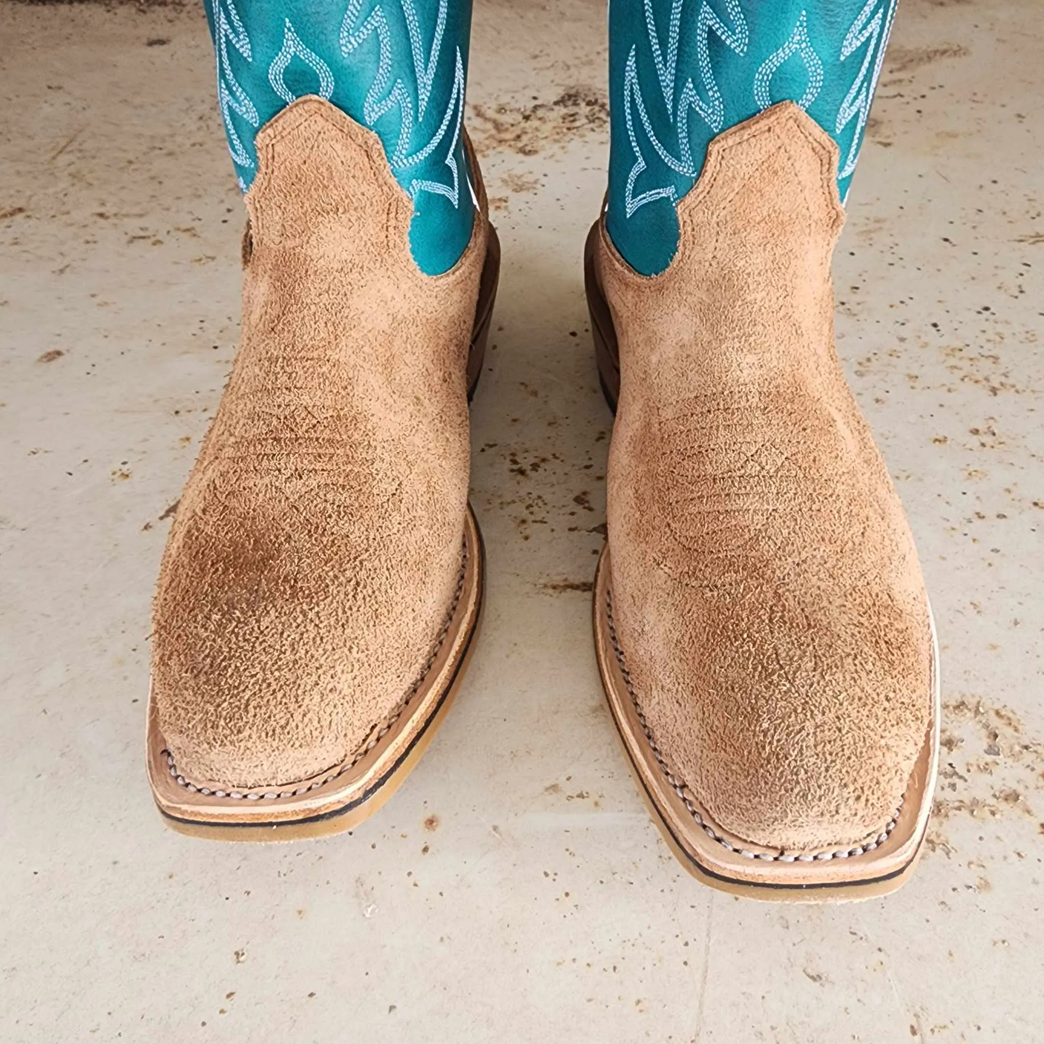 Fenoglio Picosa Creek Exclusive Chili-C-Loy Roughout w/ Turquoise - The Ft Stockton Boot - FB00101722