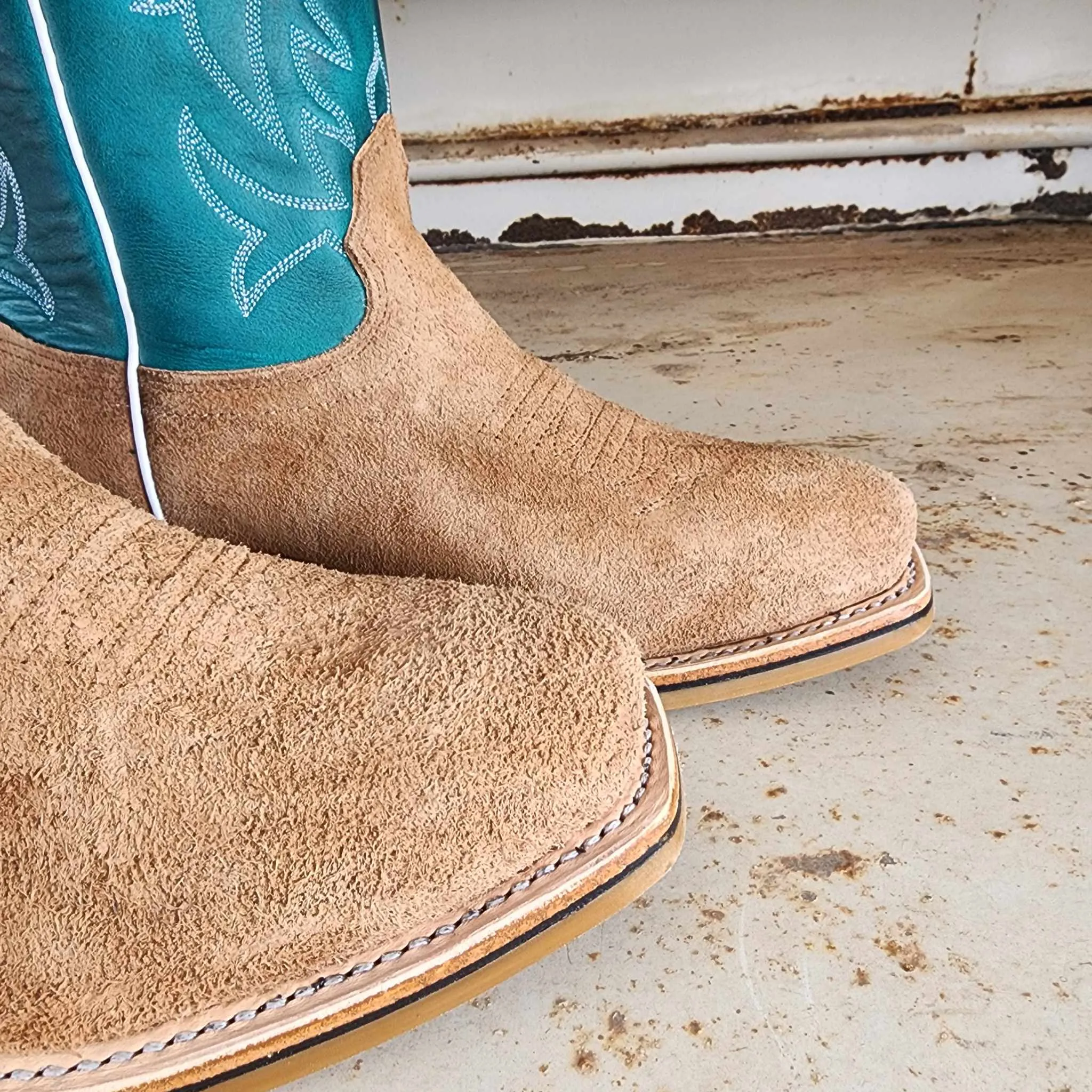 Fenoglio Picosa Creek Exclusive Chili-C-Loy Roughout w/ Turquoise - The Ft Stockton Boot - FB00101722
