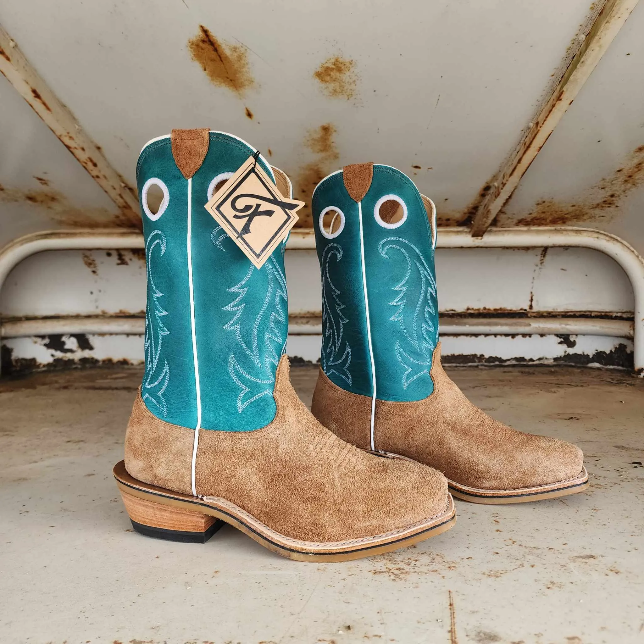 Fenoglio Picosa Creek Exclusive Chili-C-Loy Roughout w/ Turquoise - The Ft Stockton Boot - FB00101722