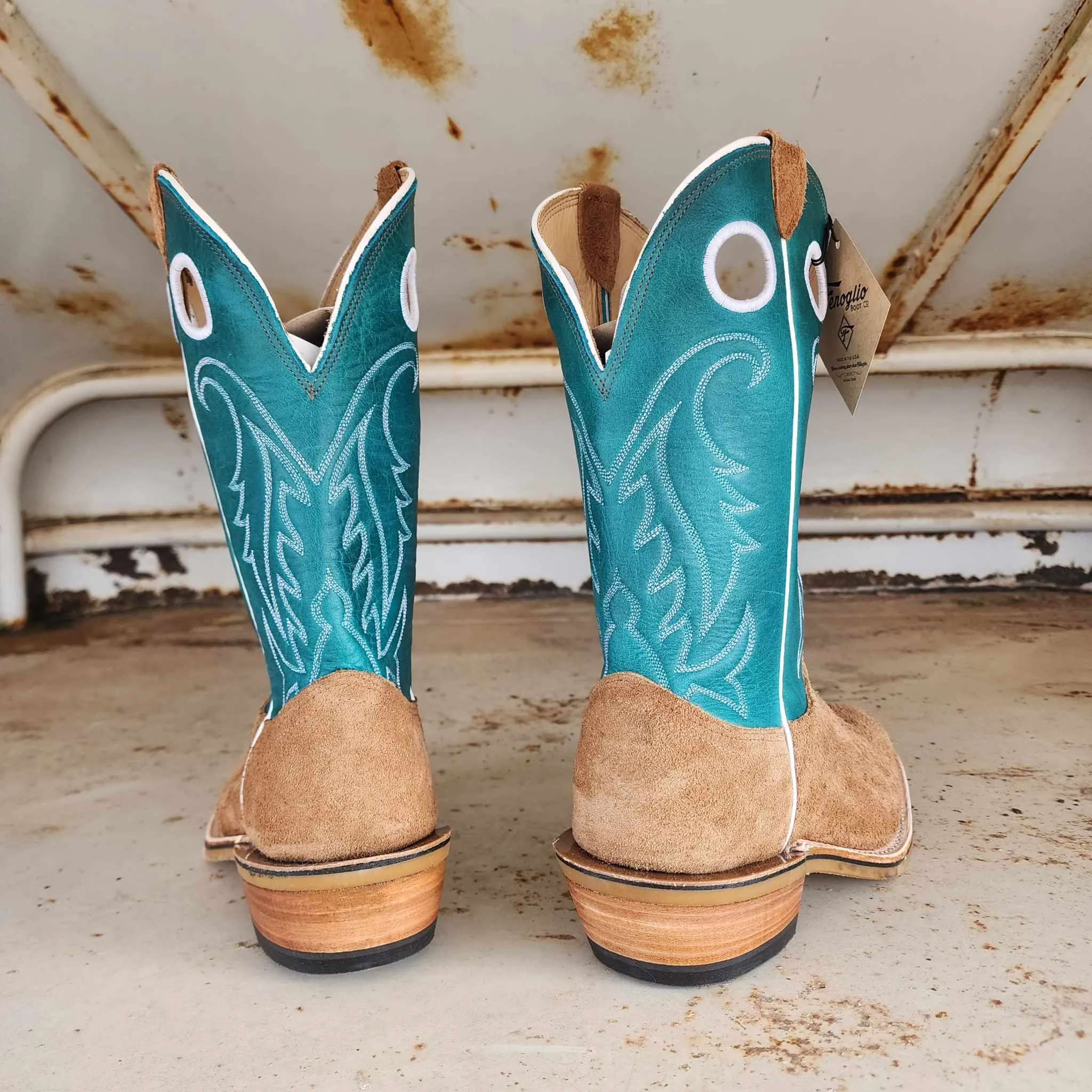 Fenoglio Picosa Creek Exclusive Chili-C-Loy Roughout w/ Turquoise - The Ft Stockton Boot - FB00101722