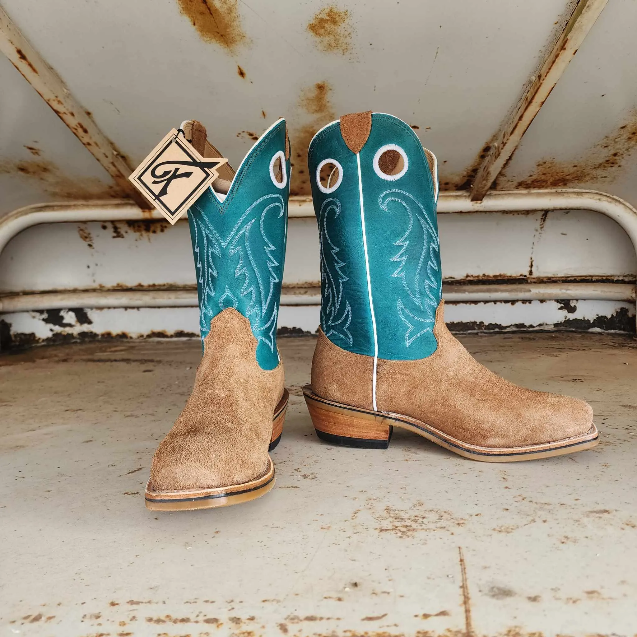 Fenoglio Picosa Creek Exclusive Chili-C-Loy Roughout w/ Turquoise - The Ft Stockton Boot - FB00101722