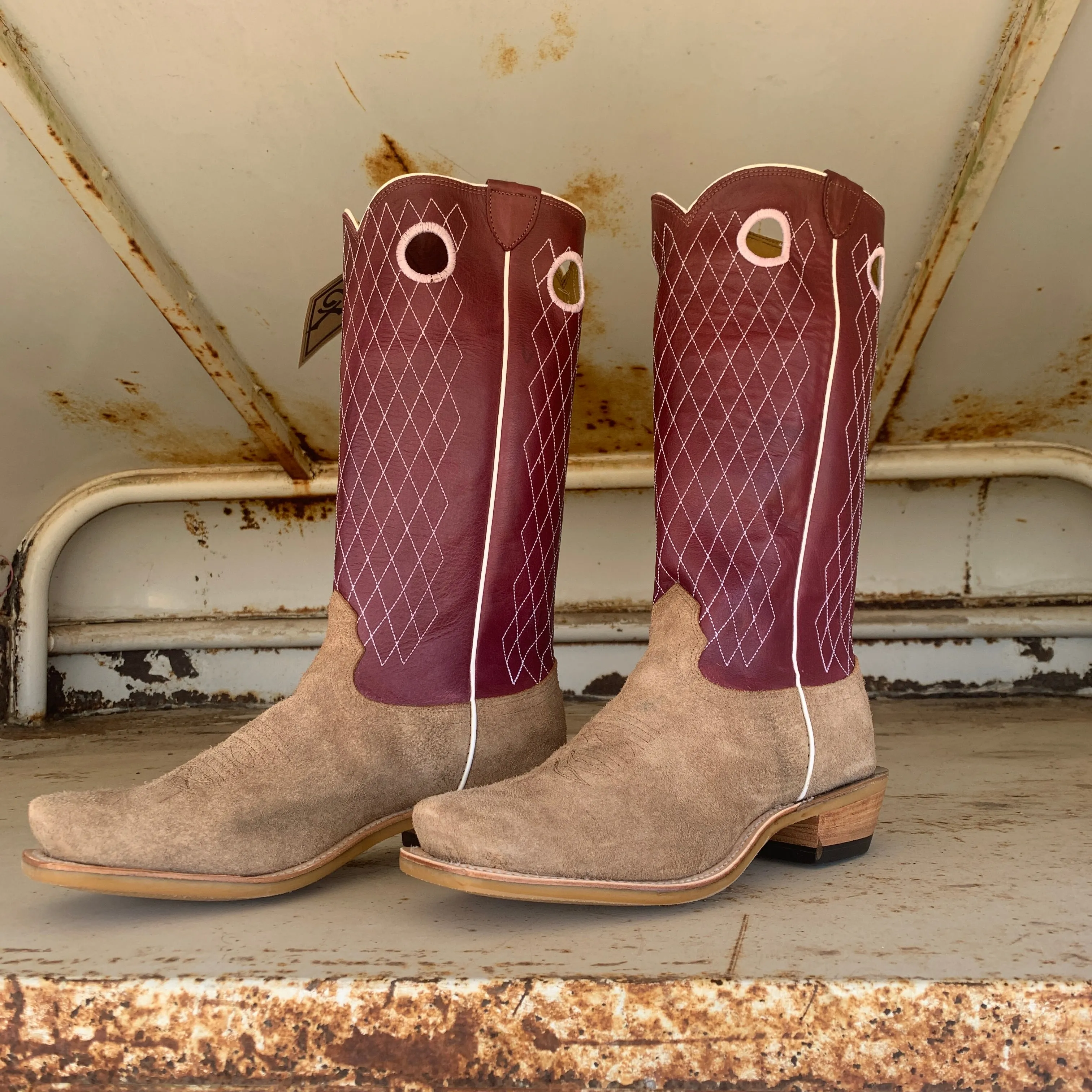 Fenoglio Picosa Creek Exclusive Tan Victoria Roughout w/ Plum - The Jasper 2.0 Boot - FB00101477