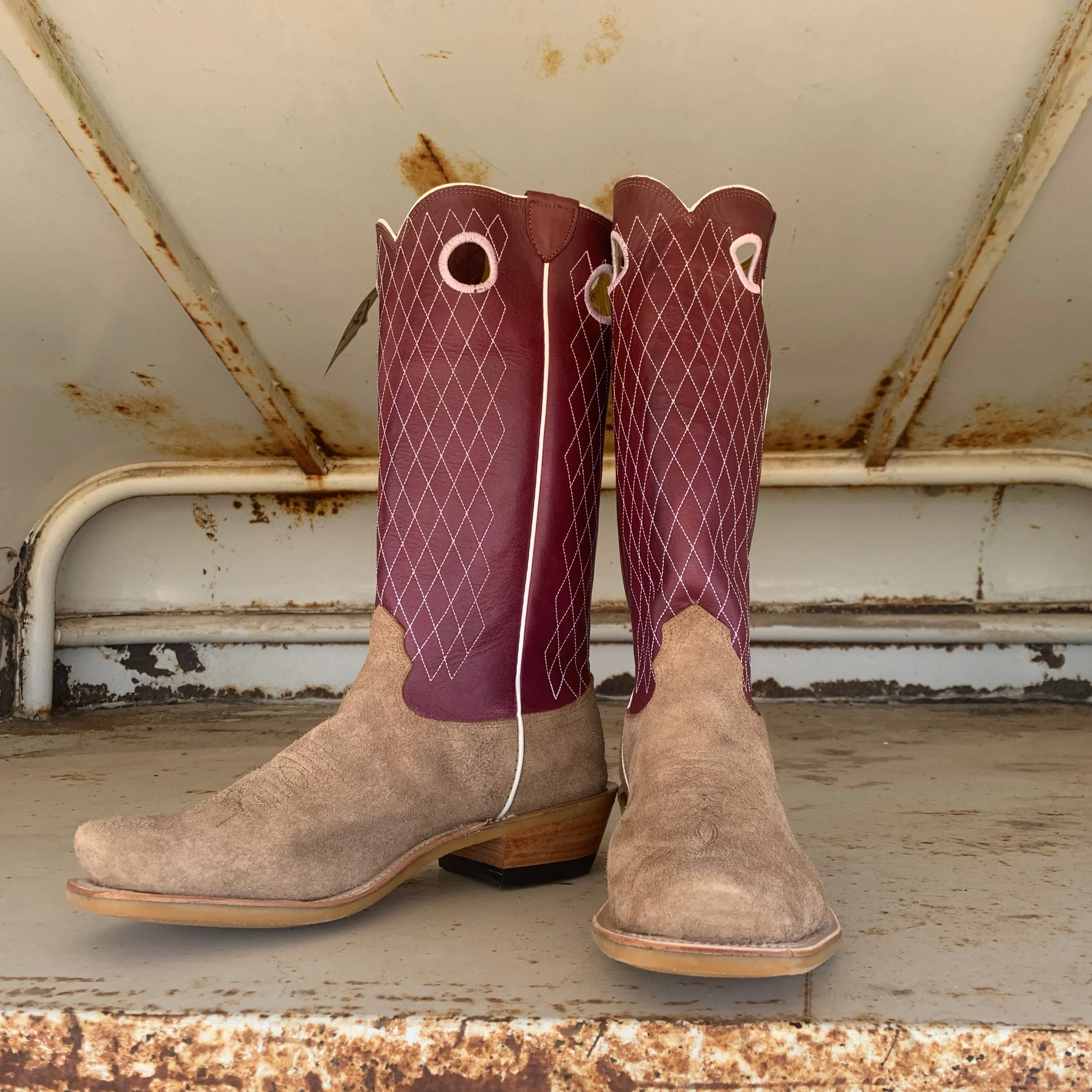 Fenoglio Picosa Creek Exclusive Tan Victoria Roughout w/ Plum - The Jasper 2.0 Boot - FB00101477
