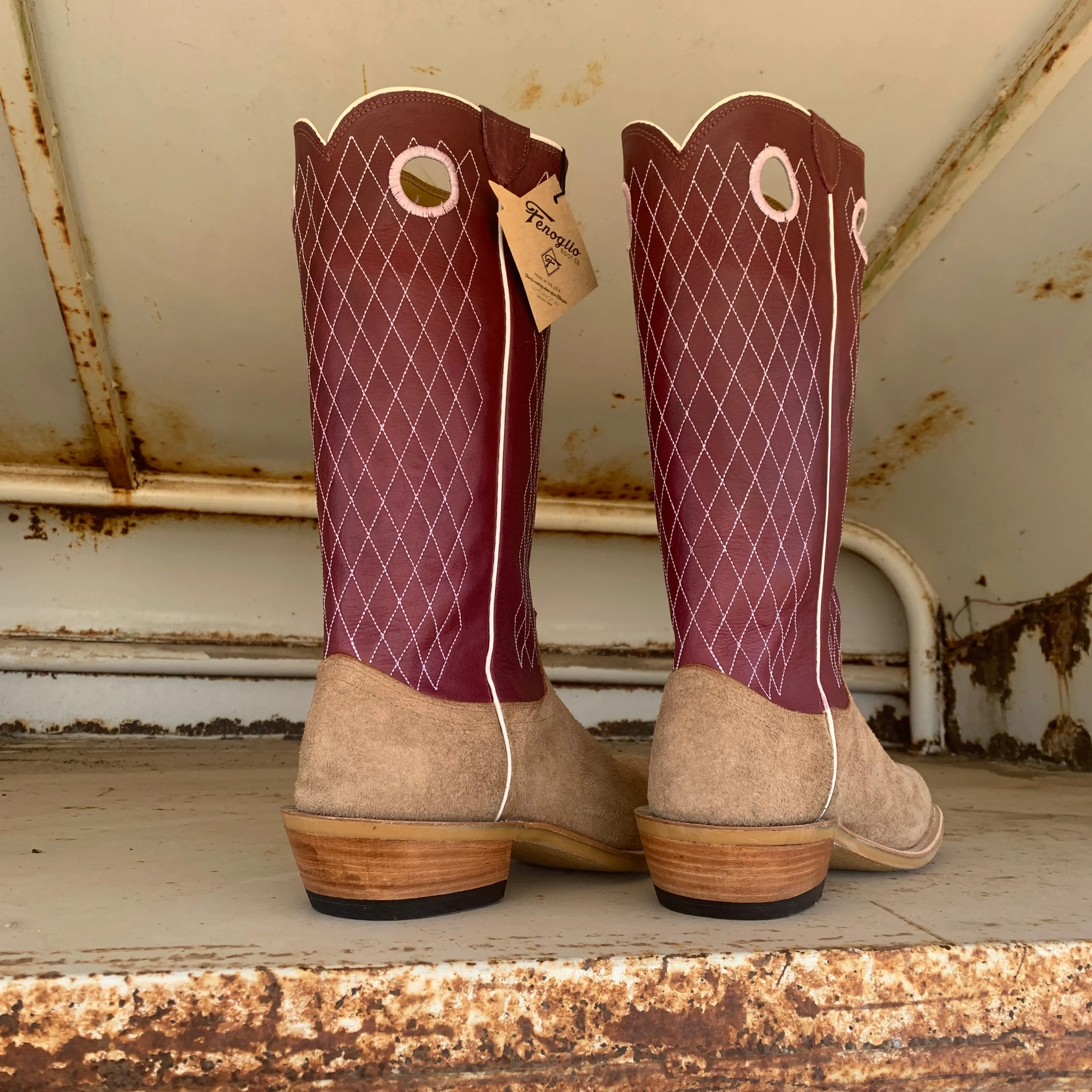 Fenoglio Picosa Creek Exclusive Tan Victoria Roughout w/ Plum - The Jasper 2.0 Boot - FB00101477