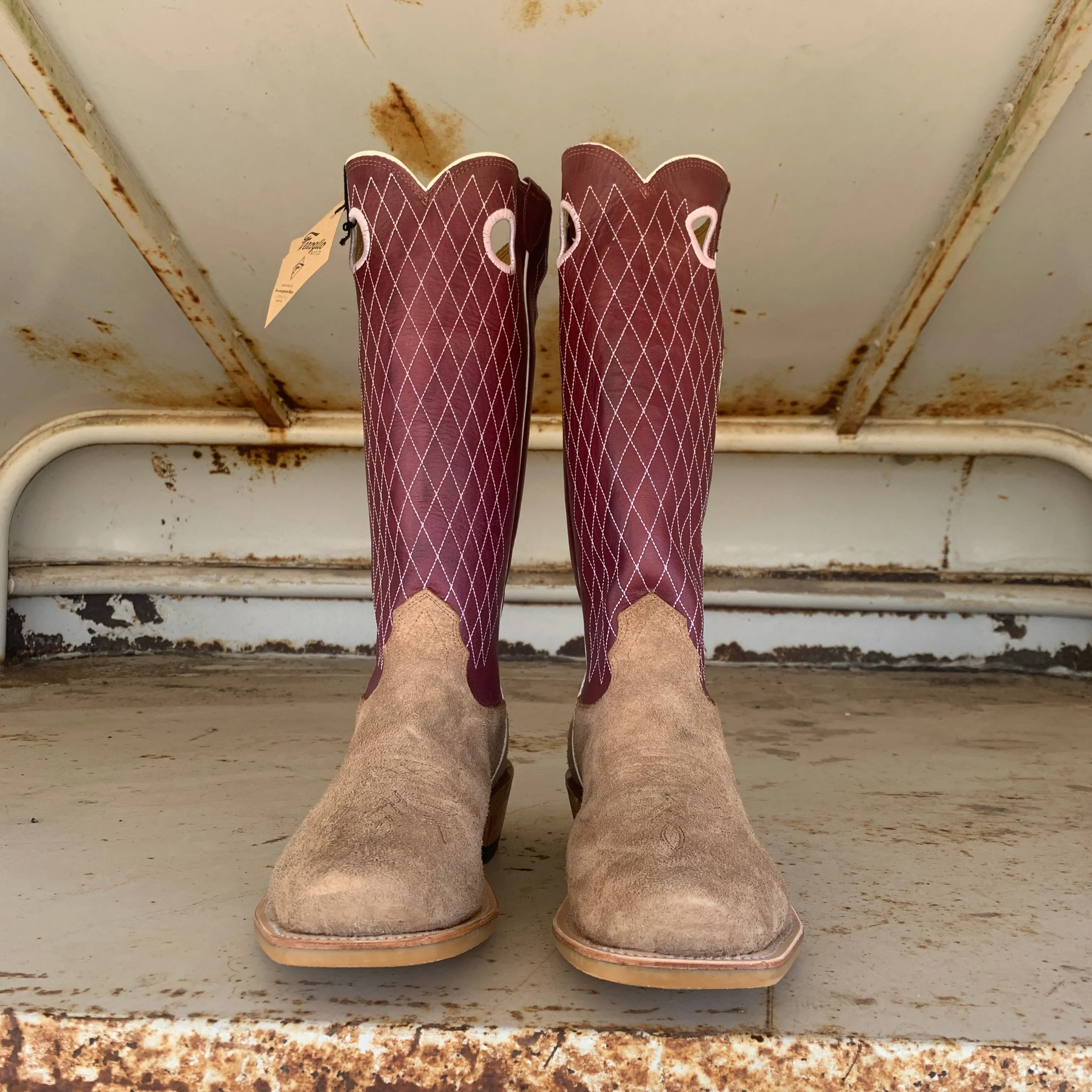 Fenoglio Picosa Creek Exclusive Tan Victoria Roughout w/ Plum - The Jasper 2.0 Boot - FB00101477