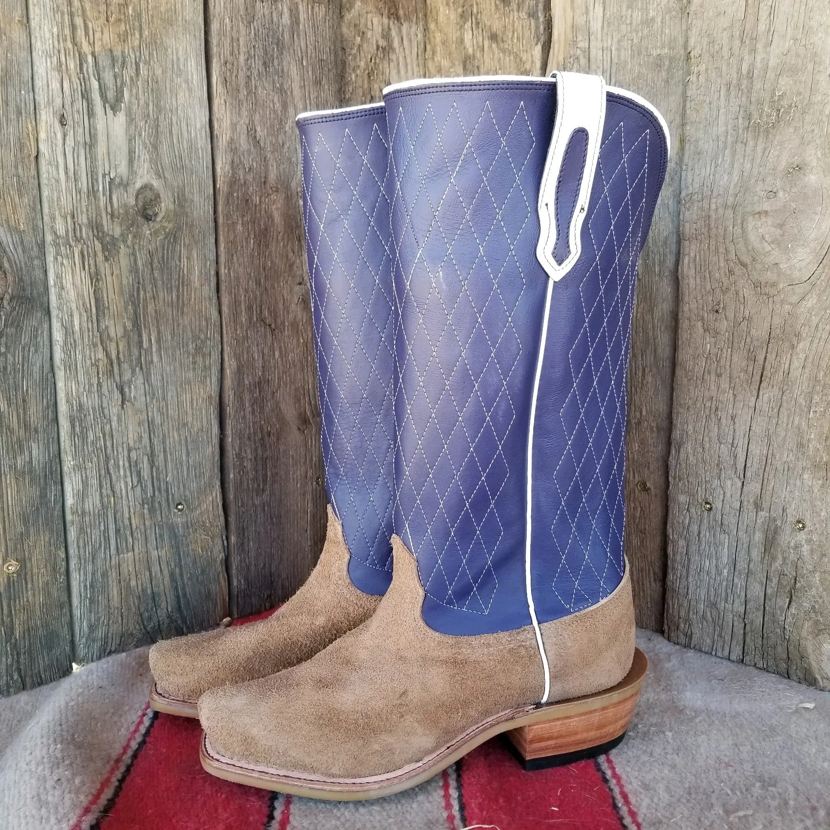 Fenoglio Picosa Creek Exclusive Tan Victoria Roughout w/ Purple - The Stockdale Boot - FB29412227