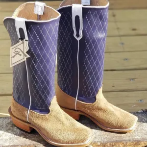 Fenoglio Picosa Creek Exclusive Tan Victoria Roughout w/ Purple - The Stockdale Boot - FB29412227