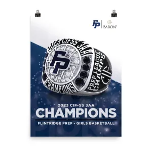 Flintridge Prep Girls Basketball 2023 Championship Poster