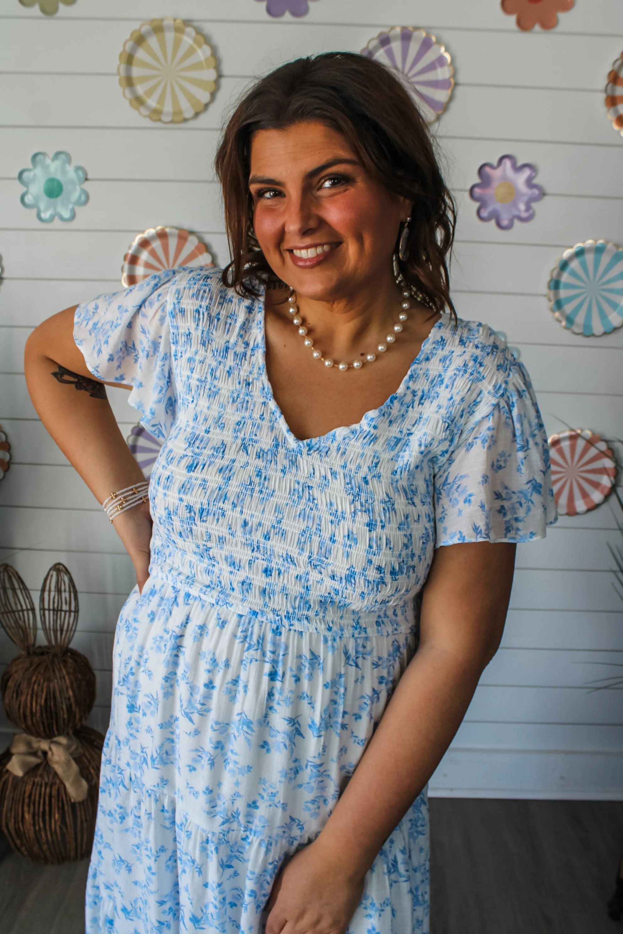 Floral Fantasy Ruffle Dress • Blue - PLUS