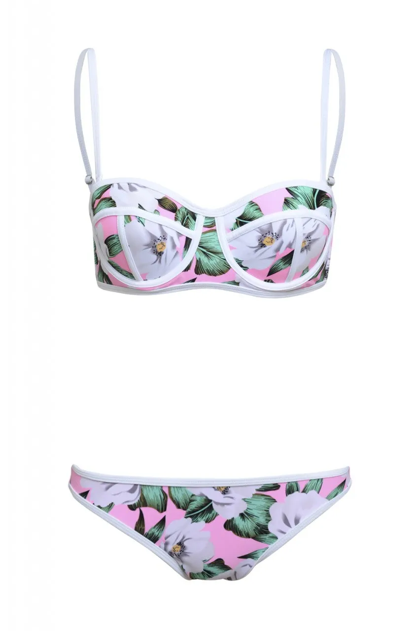 Floral Print Structured Bikini