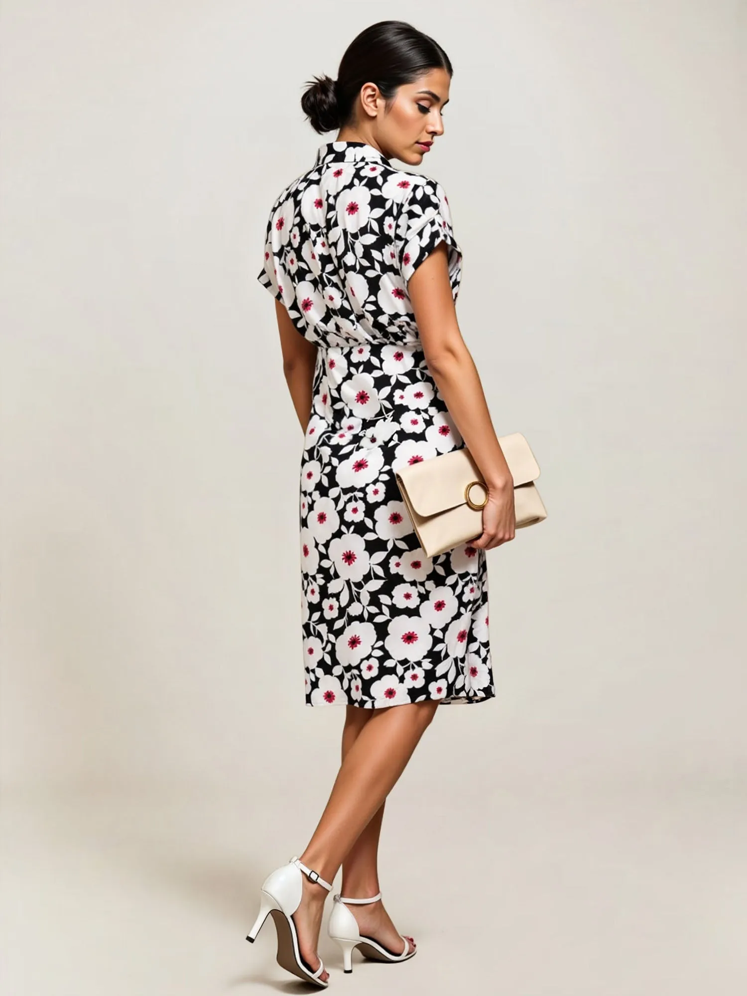Floral Wrap Midi Dress