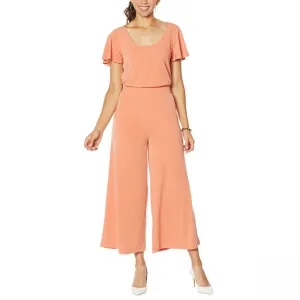 G by Giuliana Women's Flutter Sleeve Cropped Wide Leg Jumpsuit