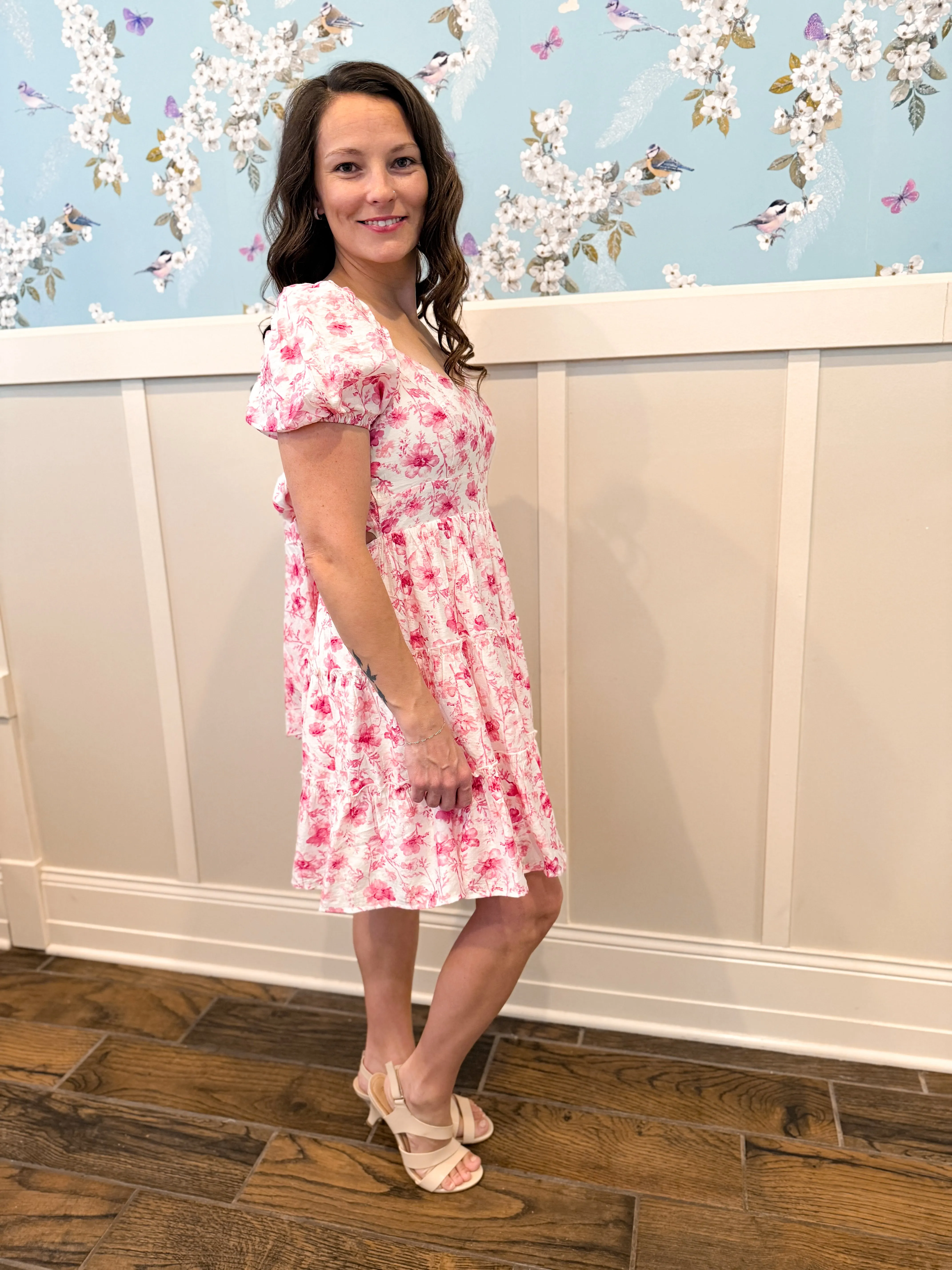 Garden Bow Mini Dress