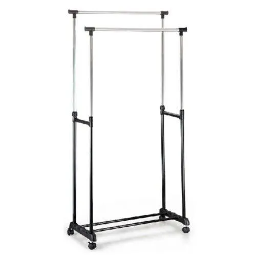 Generic O-8-O-1346-O EAVY DU GARMENT RACK NT RACK HANGER ROLLING LLING G DOUBLE ADJUSTABLE ES HANG HEAVY DUTY RAIL PORTABL PORTABLE CLOTHES HX-US5-16Mar28-43