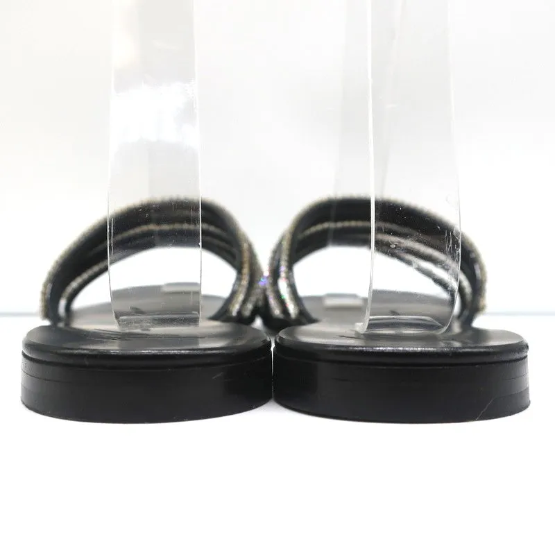 Giuseppe Zanotti Michela Crystal-Embellished Slide Sandals Black Size 38.5