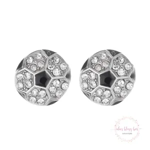 Glittering Game - Soccer Stud Earrings