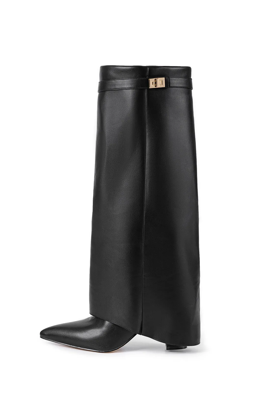 Holly - Bold Metal Buckle Design Woman's Knee High Boots