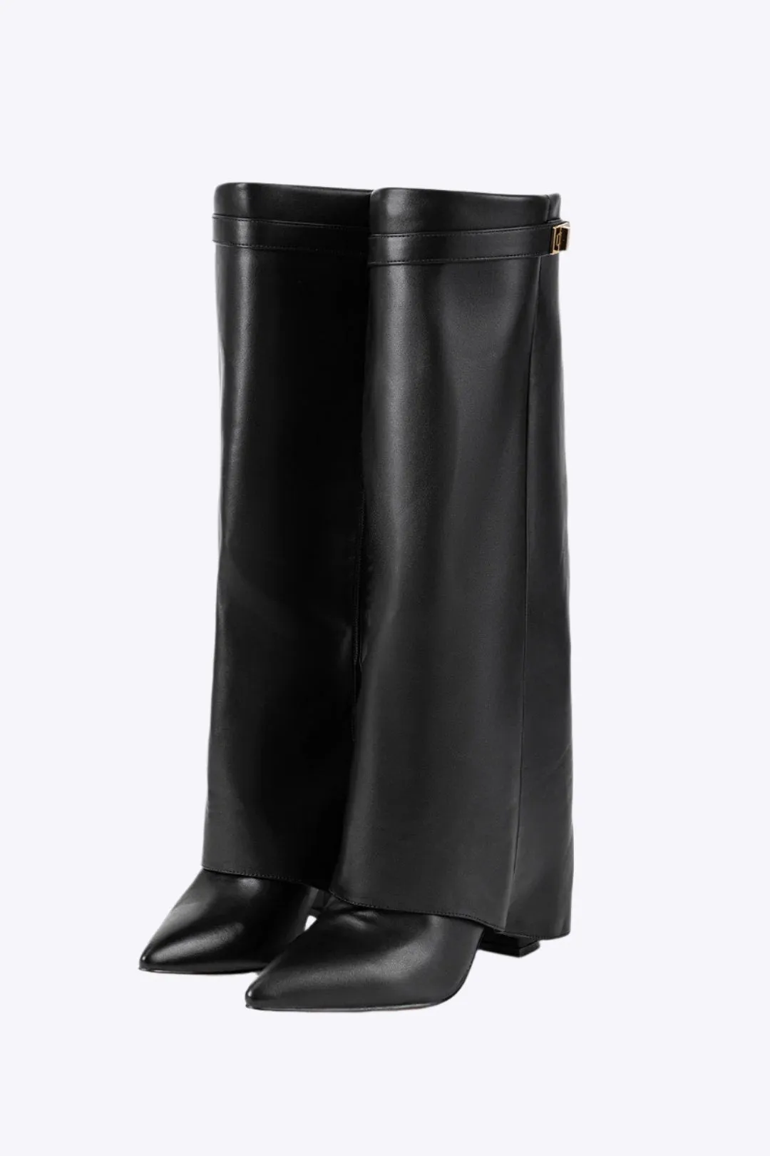 Holly - Bold Metal Buckle Design Woman's Knee High Boots
